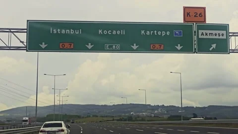 A highway with a sign. Stock Footage 284669057