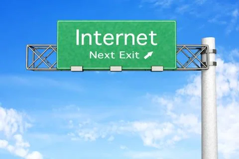 Highway sign - internet. Stock Illustration