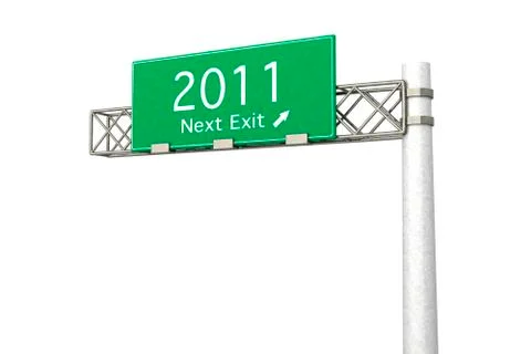 Highway sign - next exit 2011. Stock Illustration