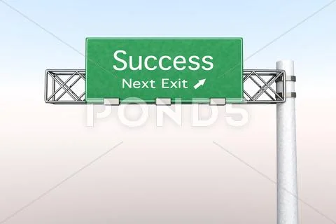 Highway sign - success. Stock Illustration