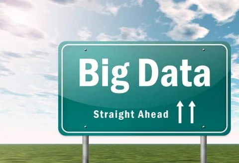Highway signpost big data Stock Illustration