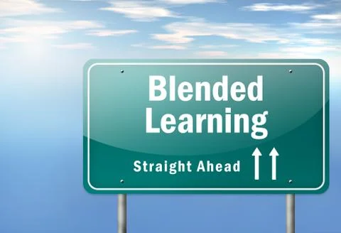 Highway signpost blended learning Ilustración de archivo