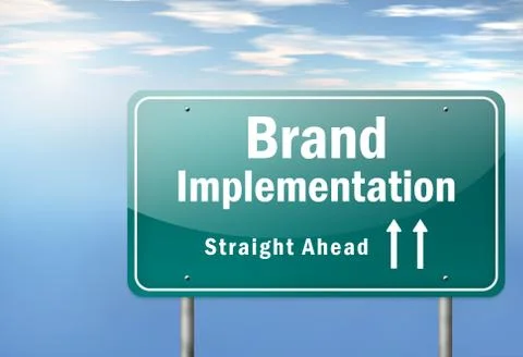 Highway signpost brand implementation 스톡 일러스트