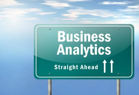Highway signpost "business analytics" Stock Illustration