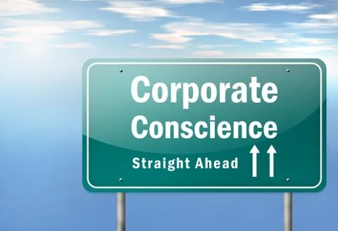 Highway signpost corporate conscience Stock-Illustration