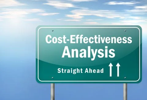 Highway signpost "cost-effectiveness analysis" Stock Illustration