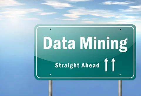 Highway signpost "data mining" Stock Illustration