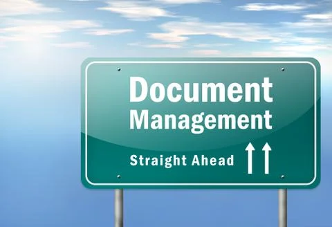 Highway signpost document management Stock Illustration