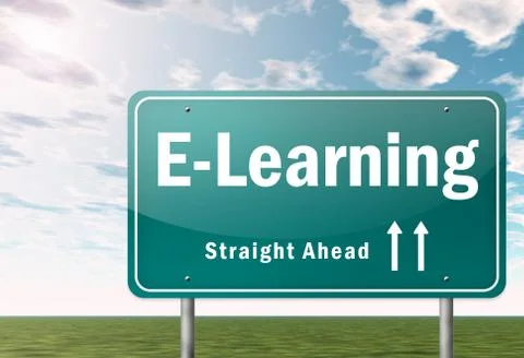 Highway signpost e-learning Illustrazione stock