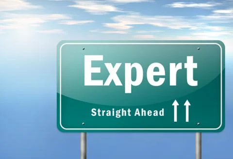 Highway signpost expert Stock Illustration