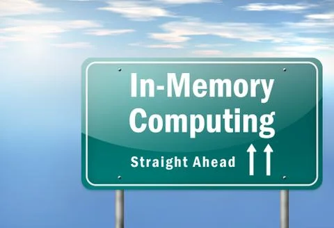 Highway signpost in-memory computing 스톡 일러스트