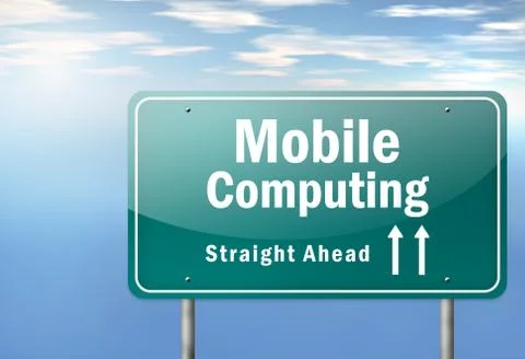 Highway Signpost Mobile Computing Stockillustratie