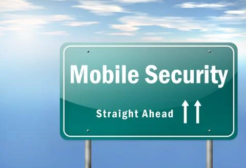 Highway signpost mobile security イラスト素材