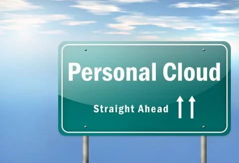 Highway signpost personal cloud Stock Illustration