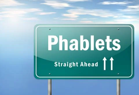 Highway signpost phablets Illustrazione stock
