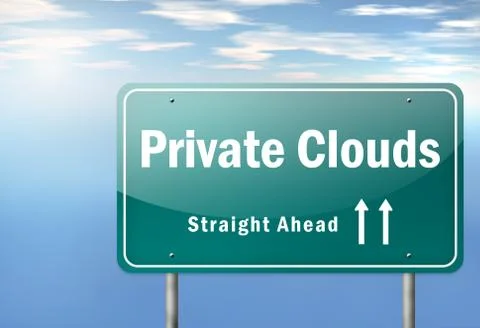 Highway Signpost Private Clouds イラスト素材