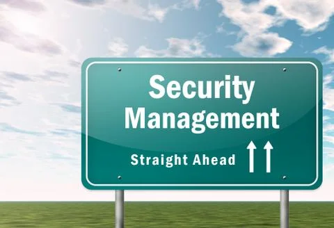 Highway Signpost Security Management Stock Illustration