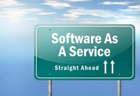 Highway signpost software as a service Illustrazione stock