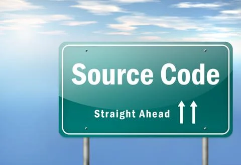 Highway signpost source code Stock Illustration