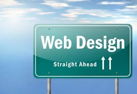 Highway signpost web design 스톡 일러스트