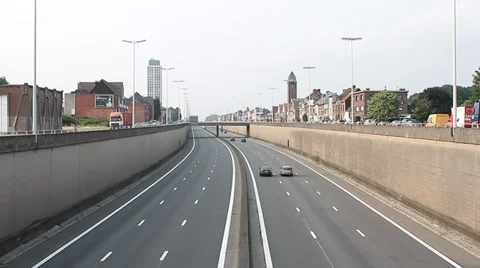 Highway with six lanes Stock Footage 30364454