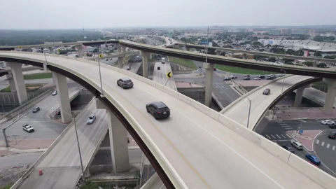Highway Stacked Loop 1604 San Antonio Texas Infrastructure Drone 5K Stock-Footage 277226004