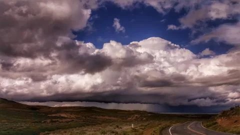 Highway Storm Clouds Foto stock