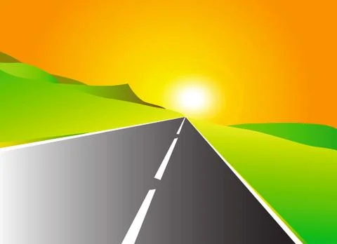 Highway to sun Stock Illustration