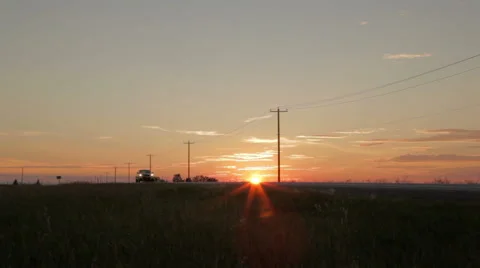 Highway Sunset Stock Footage 41247412