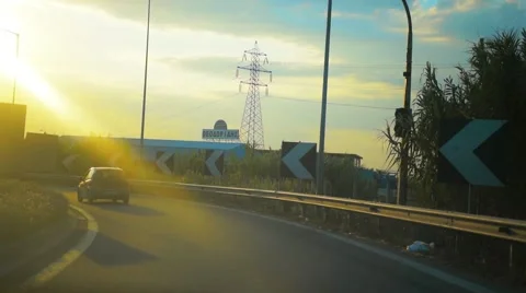 Highway at Sunset Stock Footage 53321250