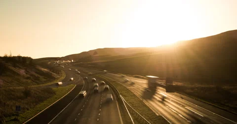 Highway at sunset Video stock 57327000