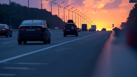 The highway at sunset, 스톡 동영상 111415210