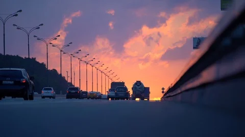 The highway at sunset Stock Footage 111415291
