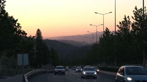 Highway sunset- Stock Footage 134495434