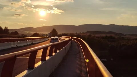Highway at sunset Stock Footage 161441012