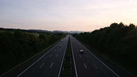 Highway at sunset in Germany Vídeos de archivo 195175152