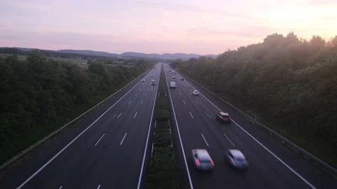 Highway at sunset in Germany Stock Footage 195177792