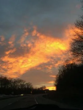 Highway Sunset 写真素材