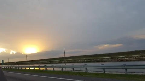 A highway sunset Stock Photos