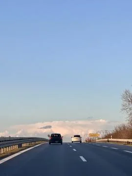 Highway at Sunset Stock Photos