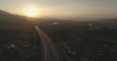 Highway with the sunset RAW Vídeos de archivo 82787105