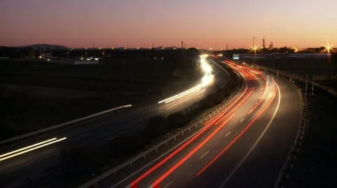 Highway sunset time lapse Stock Footage 457095