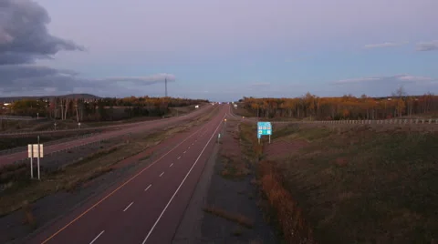 Highway sunset timelapse- Fall Colors- Highway 104 Antigonish, Nova Scotia. Stock Footage 63810189