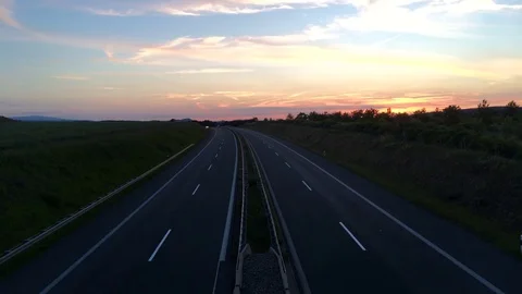 Highway sunset timelapse Vídeos de archivo 76793934