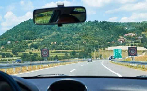 Highway through a landscape Stock Photos