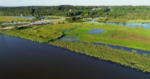 Highway through Mobile Bay Stock Footage 146642435