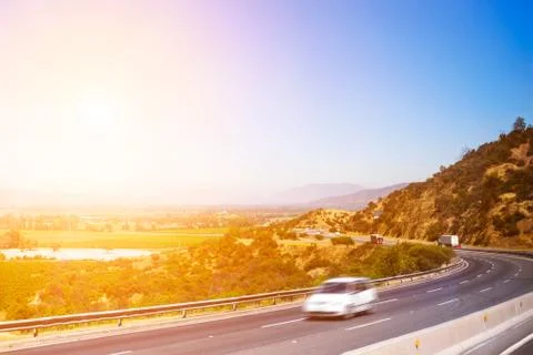Highway through the mountains Stock Photos