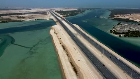Highway through the sea Stock Footage 168361255