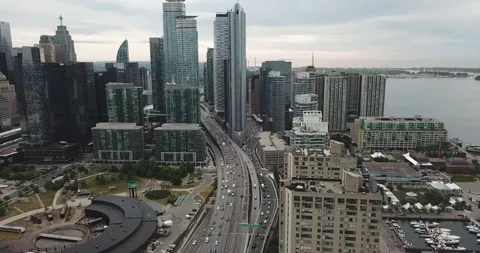 Highway Through Toronto Stock Footage 141981620
