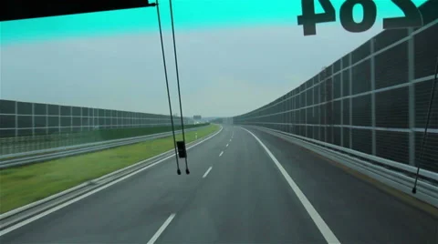 Highway through the window of the bus Vídeos de archivo 46303967